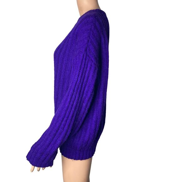 Vintage Palmettos Sweater Womens Medium Wool Blend Pullover Purple - Picture 8 of 10
